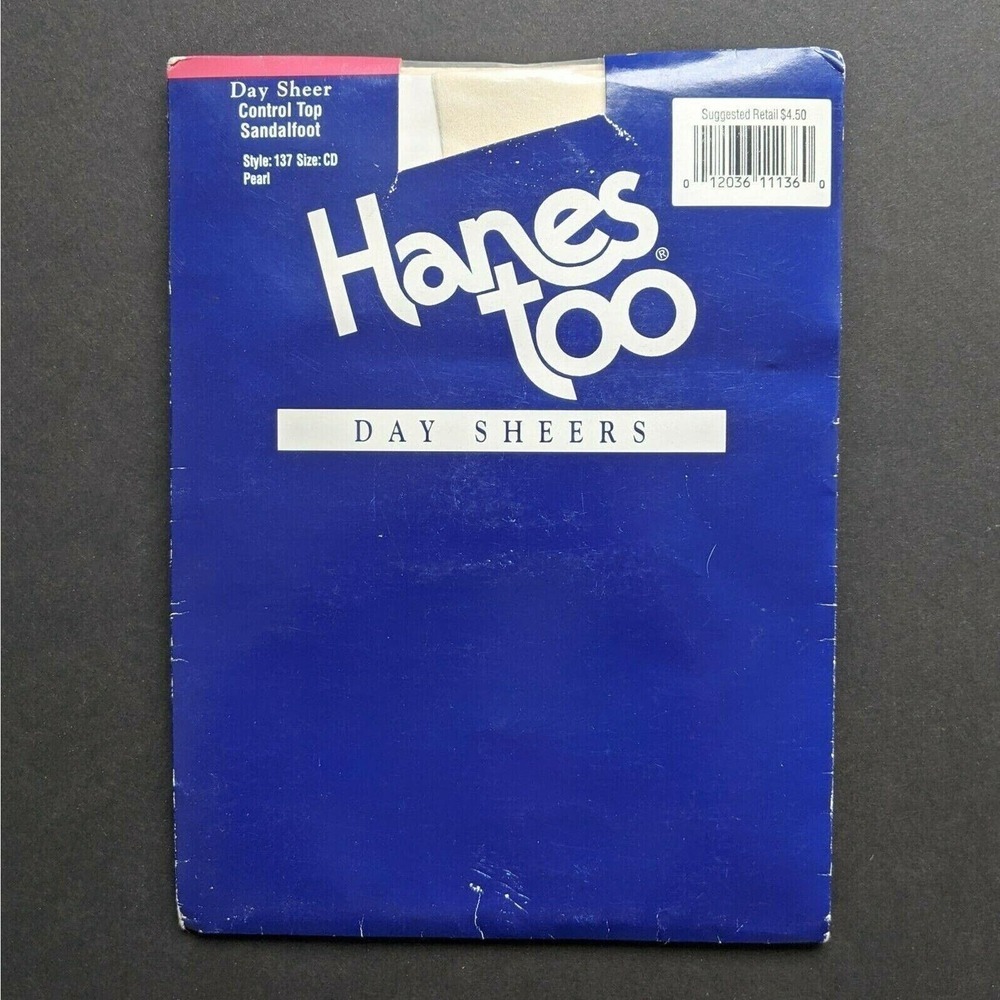 NOS Vintage Pantyhose Hanes Day Sheers Size CD Pearl Control Top Ivory